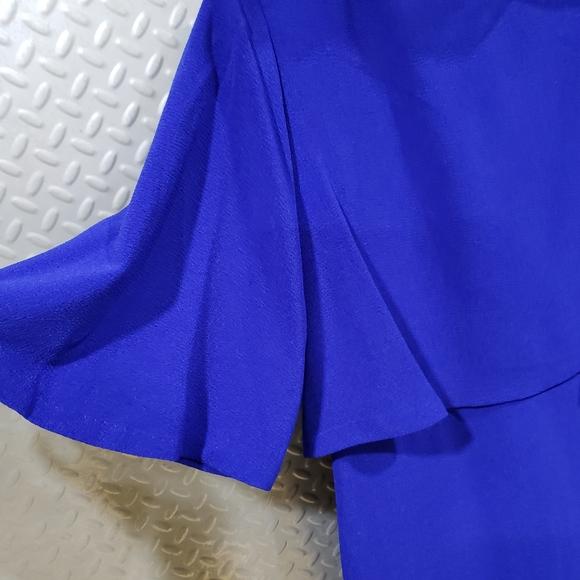 NWT SANGRIA cobalt blue dress with stunning overlay (10) - Picture 7 of 12